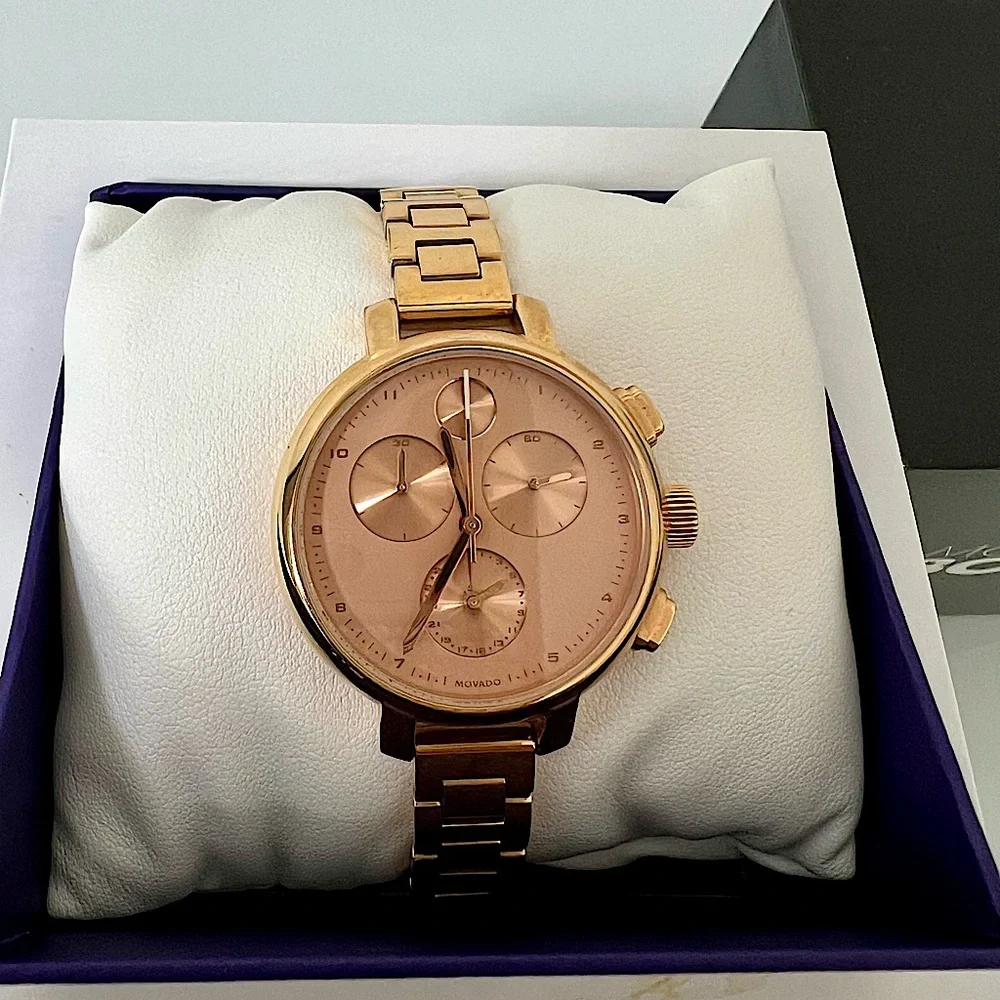 Movado Bold Rose Gold Chronograph Women Watch